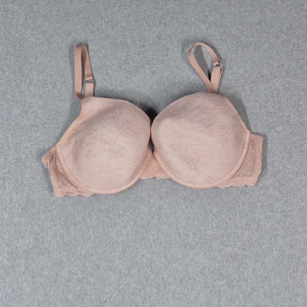 Victoria's Secret Women Bra 38D Pink Floral Demi Uplift Underwired Lace READ